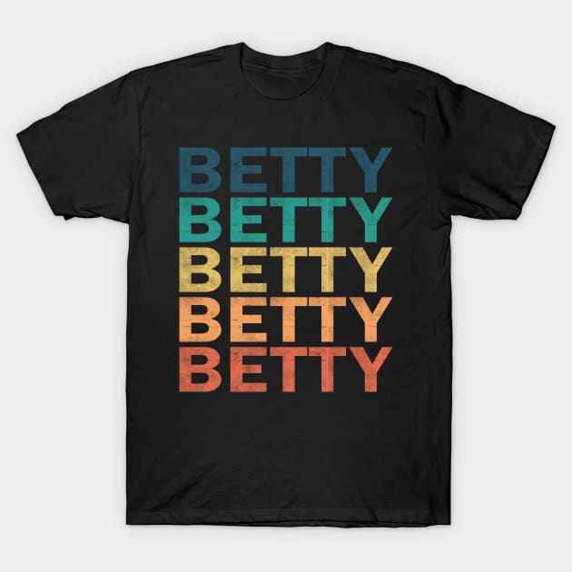 Betty Name T Shirt - Betty Vintage Retro Name Gift Item Tee T-Shirt by henrietacharthadfield